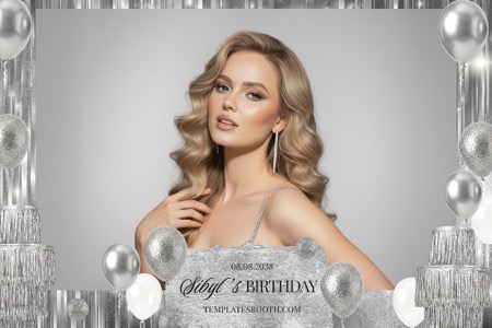 Silver Party Photo Booth Template 3